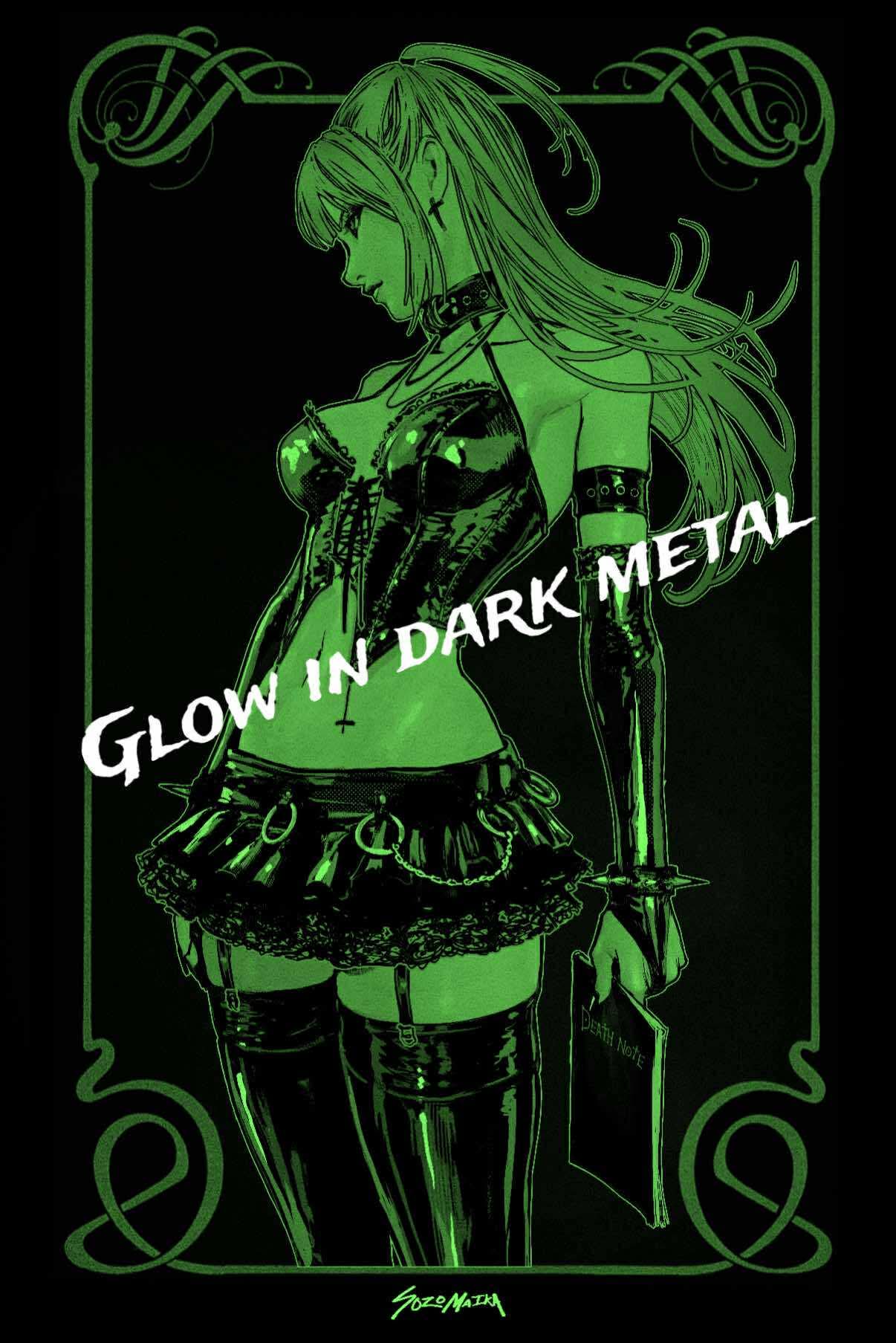 Goth Note Black cover-Glow in the dark metal